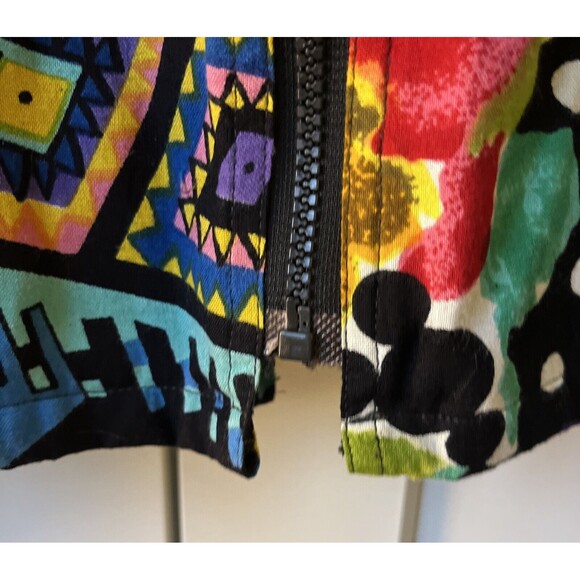 Speed Limit MPH Vtg Floral Bright Geometric 80s 90s Womens Large Jacket Bold - Picture 4 of 10